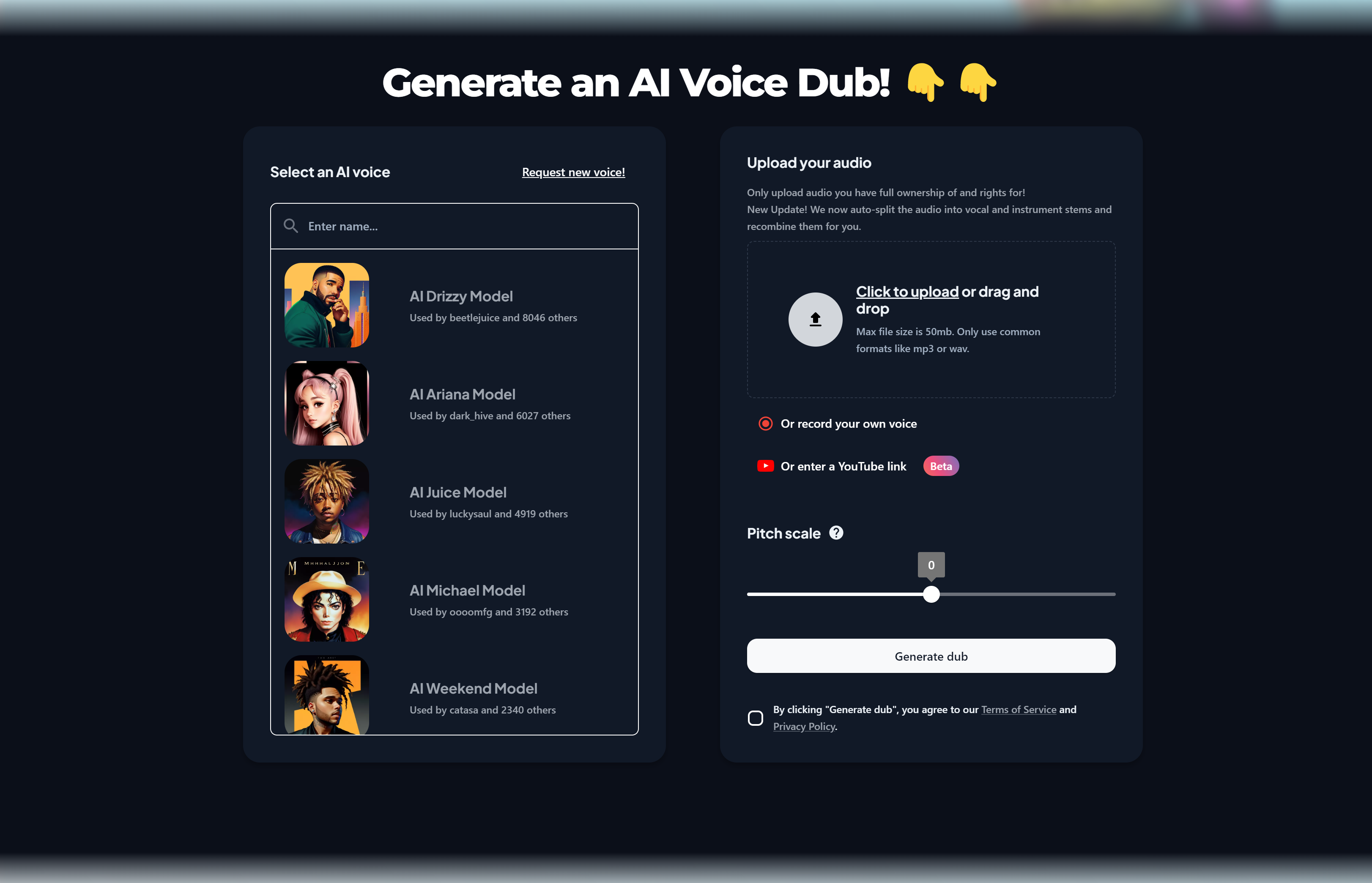 Adam ElevenLabs AI Voice Generator VoiceDub
